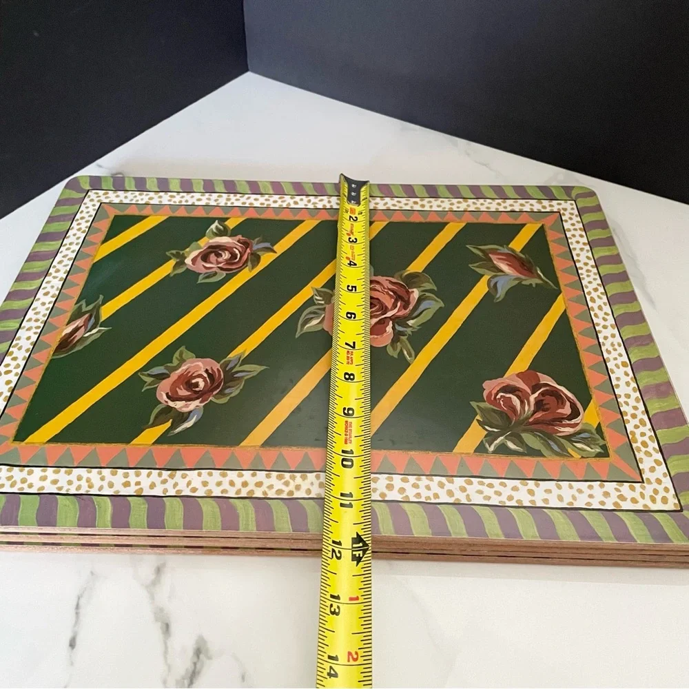 SET of 4 Torquay Rose Placemats by Mackenzie Childs